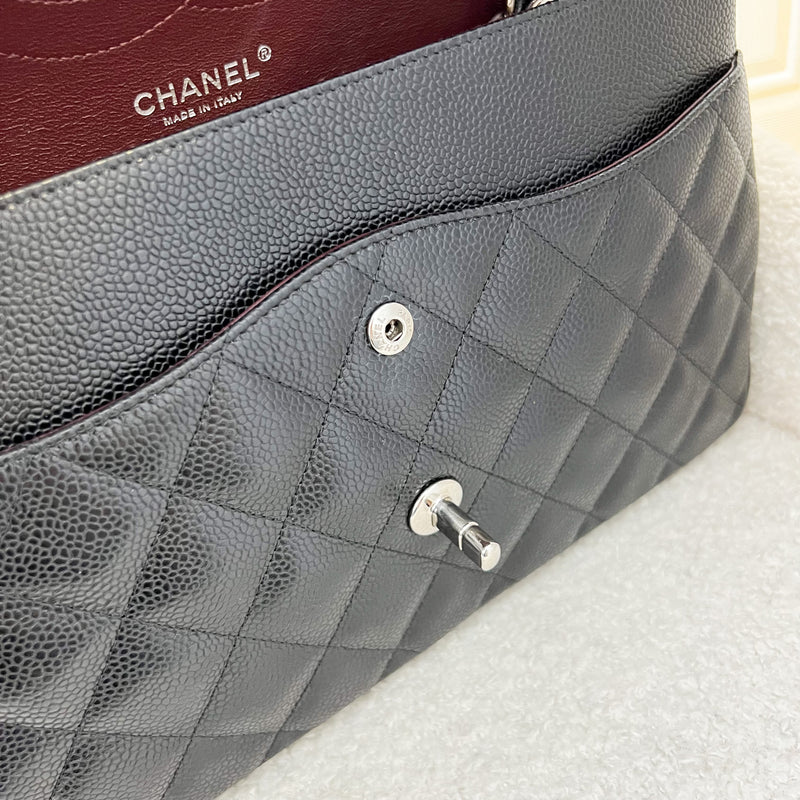 Chanel Jumbo Classic Flap CF in Black Caviar and SHW