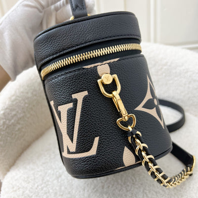 LV Vanity PM in Black and Creme Giant Monogram Empreinte Leather GHW