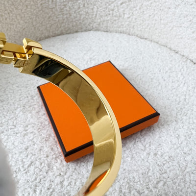 Hermes Clic H Bracelet in Colliers Et Chiens By The Sea Printed Enamel and GHW (PM)