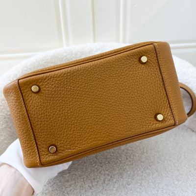 Hermes Mini Lindy in Sesame Clemence Leather and GHW