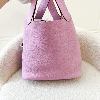 Hermes Picotin 18 in Mauve Sylvestre Clemence Leather PHW