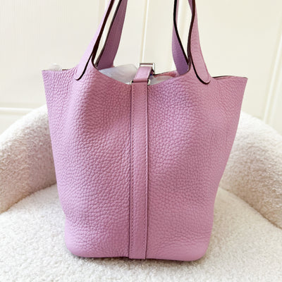 Hermes Picotin 18 in Mauve Sylvestre Clemence Leather PHW