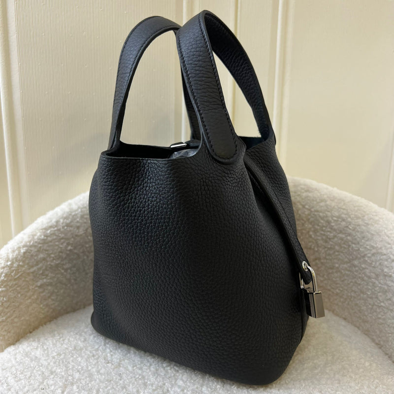 Hermes Picotin Lock 18 in Black Clemence Leather PHW
