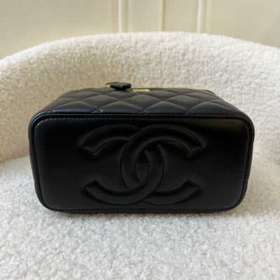 Chanel 22B Small Vanity in Black Lambskin AGHW