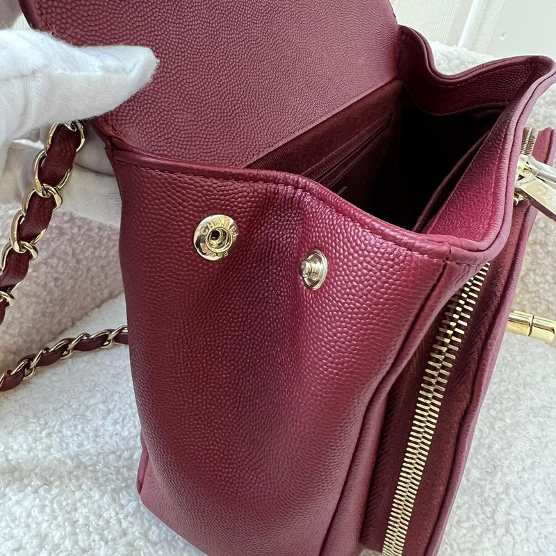 Chanel Medium Business Affinity Flap in Burgundy Red Caviar LGHW