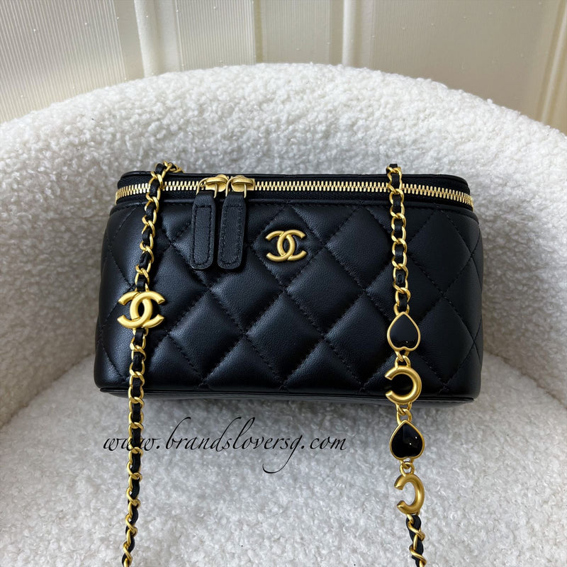 Chanel 22B Small Vanity in Black Lambskin AGHW