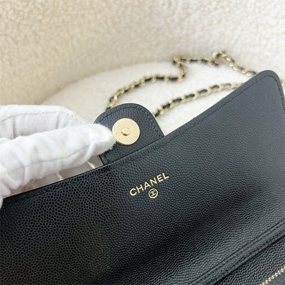 Chanel 21A 2-in-1 Wallet on Chain WOC in Black Caviar LGHW