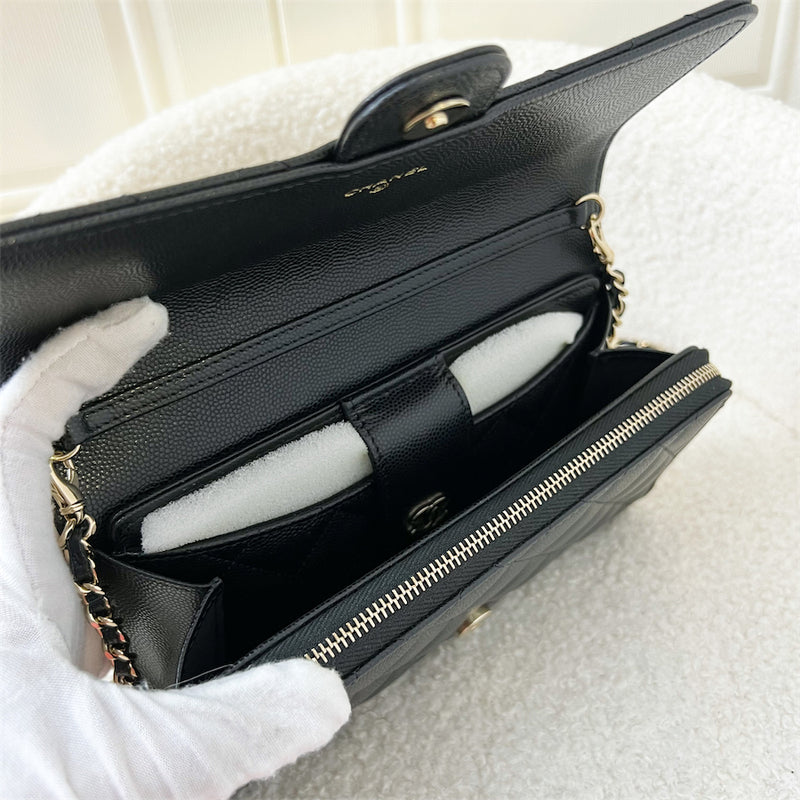 Chanel 21A 2-in-1 Wallet on Chain WOC in Black Caviar LGHW