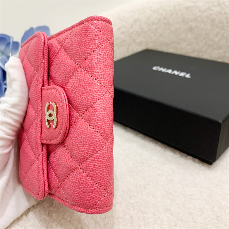 Chanel Mini Compact Trifold Wallet in Pink Caviar LGHW