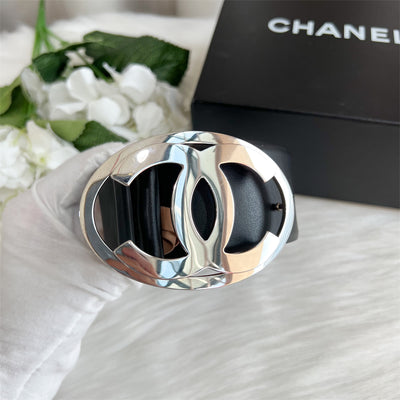 Chanel Belt in Black Leather SHW