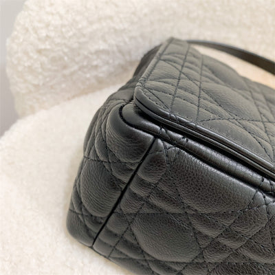 Dior Medium Caro Flap Bag in Black Calfskin GHW