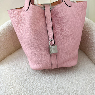 Hermes Picotin Lock 18 in Rose Sakura Clemence Leather PHW