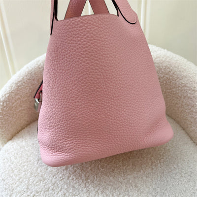 Hermes Picotin Lock 18 in Rose Sakura Clemence Leather PHW