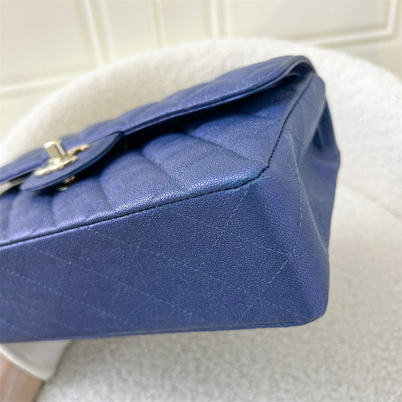 Chanel Small Classic Flap CF in 19S Iridescent Blue Caviar LGHW