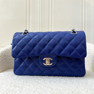 Chanel Small Classic Flap CF in 21K Blue Caviar SHW