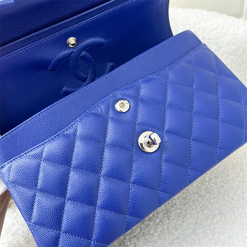 Chanel Small Classic Flap CF in 21K Blue Caviar SHW