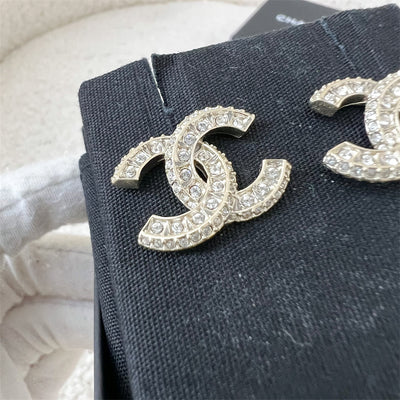 Chanel CC Logo Earrings with Diamantes SHW