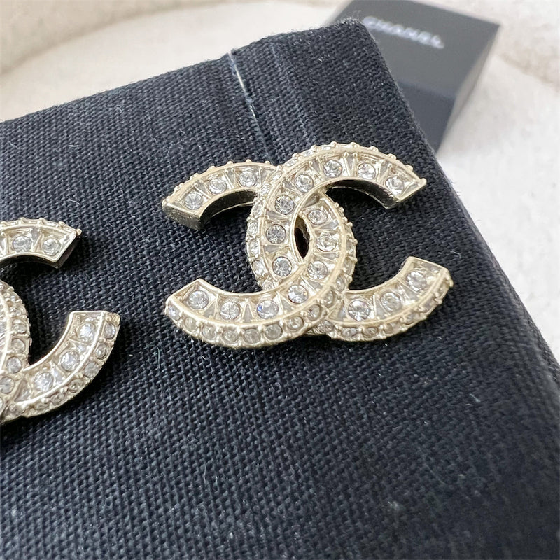 Chanel CC Logo Earrings with Diamantes SHW