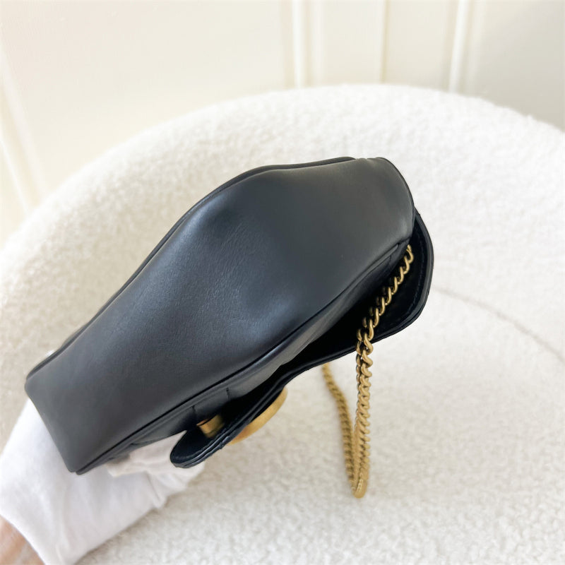 Gucci Marmont Super Mini Flap in Black Calfskin AGHW