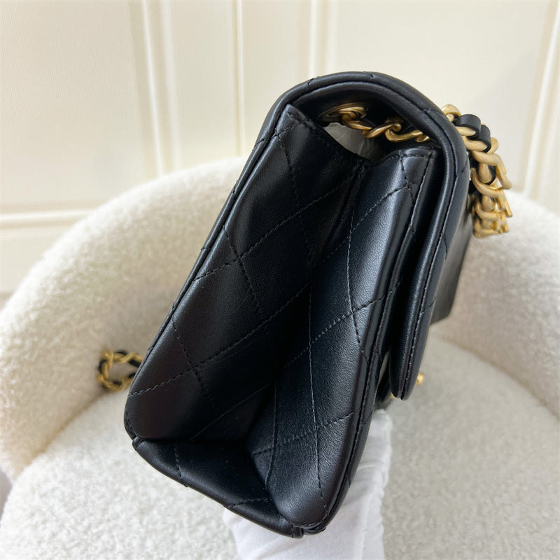 Chanel 23P Medium Flap Bag in Black Lambskin AGHW