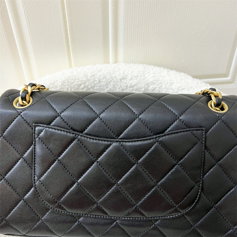 Chanel 23P Medium Flap Bag in Black Lambskin AGHW