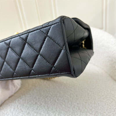 Chanel 23P Medium Flap Bag in Black Lambskin AGHW