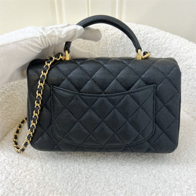 Chanel Top Handle Mini Rectangle Flap in 21S Black Caviar Aged GHW