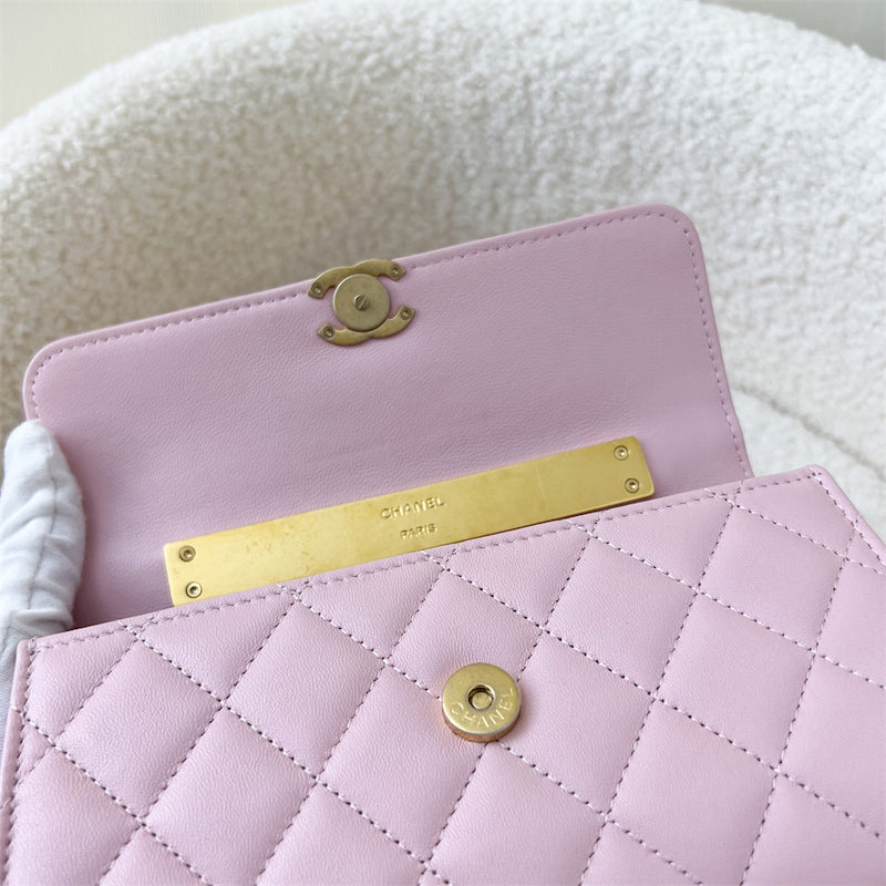 Chanel Flap Phone Holder with Chain in Pink Lambskin AGHW