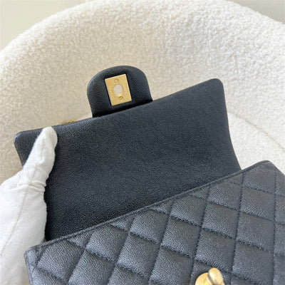 Chanel Top Handle Mini Rectangle Flap in 21S Black Caviar Aged GHW