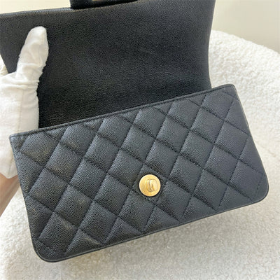 Chanel Top Handle Mini Rectangle Flap in 21S Black Caviar Aged GHW