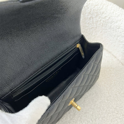 Chanel Top Handle Mini Rectangle Flap in 21S Black Caviar Aged GHW