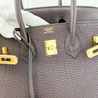 Hermes Birkin 25 in Chocolate Togo Leather and GHW