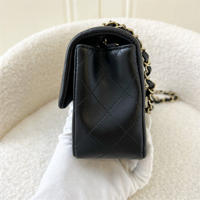 Chanel Classic Mini Rectangle Flap in Black Lambskin LGHW