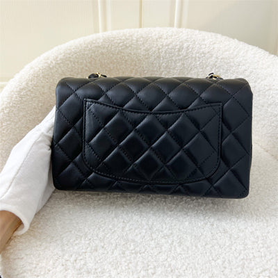 Chanel Classic Mini Rectangle Flap in Black Lambskin LGHW