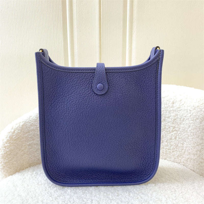 Hermes Mini Evelyne in Bleu Saphir Maurice Leather and GHW