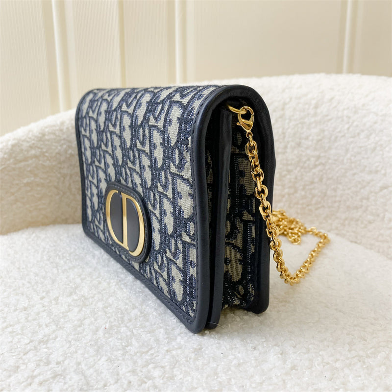 2-in-1 30 Montaigne Pouch Blue Dior Oblique Jacquard