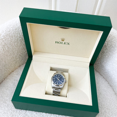 Rolex Oyster Perpetual (34mm) with Blue Dial and Oystersteel Bracelet (124200)