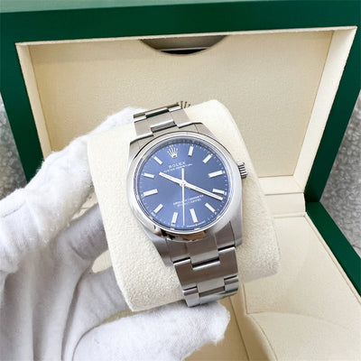 Rolex Oyster Perpetual (34mm) with Blue Dial and Oystersteel Bracelet (124200)