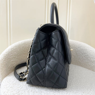 Chanel Medium 29cm Coco Handle in Black Caviar GHW