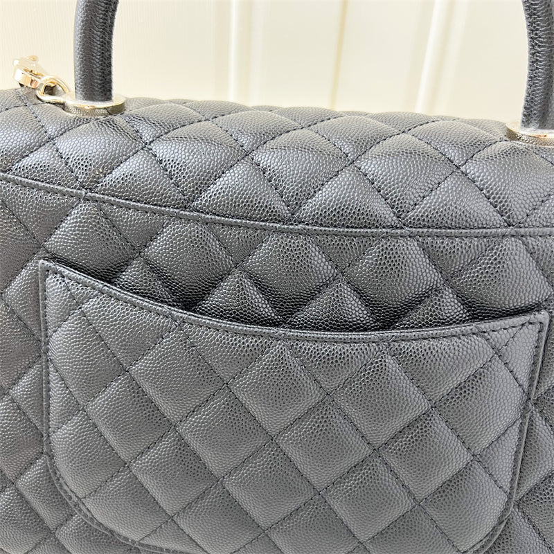 Chanel Medium 29cm Coco Handle in Black Caviar GHW