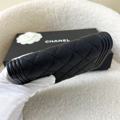 Chanel Boy Mid Length Wallet in Black Caviar RHW