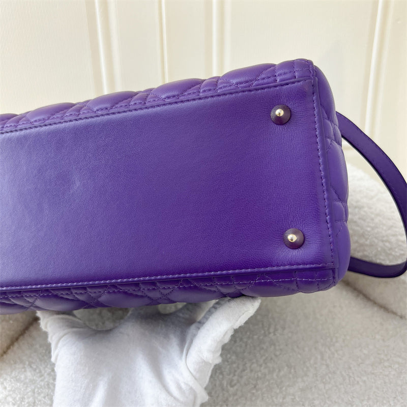 Dior Medium Lady Dior in Purple Lambskin LGHW