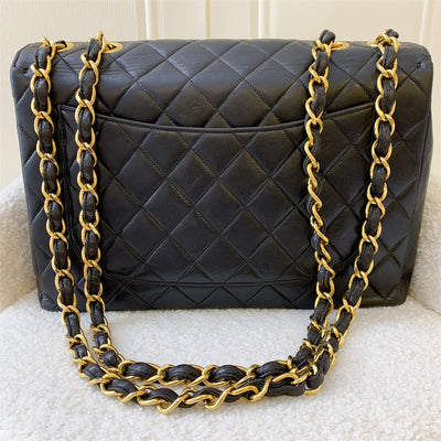 Chanel Vintage Maxi CC Logo in Black Lambskin and 24K GHW