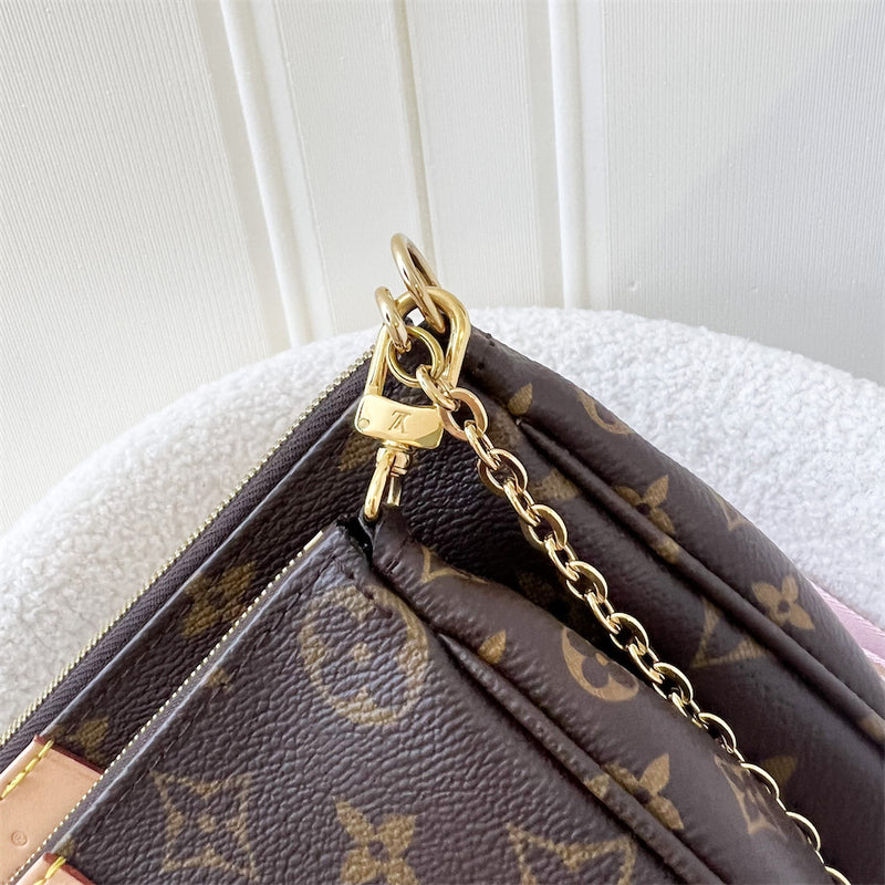 LV Multi Pochette Accessoires MPA in Monogram Canvas, Pink Strap and GHW