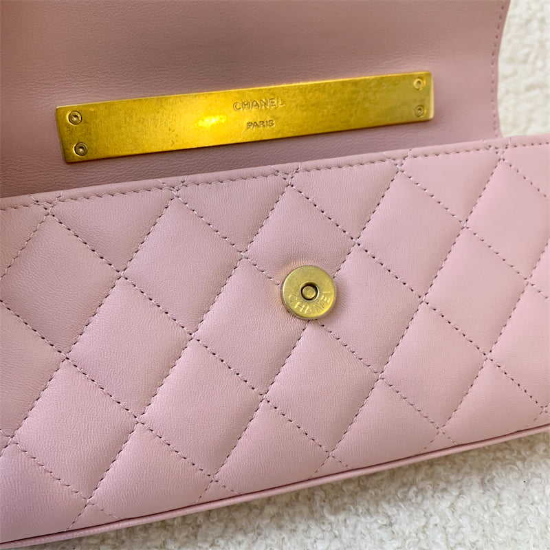 Chanel Flap Phone Holder with Chain in Pink Lambskin AGHW