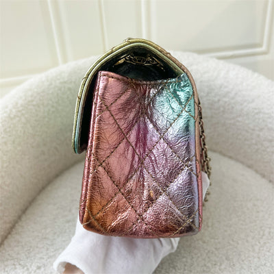 Chanel Mini 2.55 Reissue Flap in 20A Rainbow Metallic Distressed Calfskin LGHW