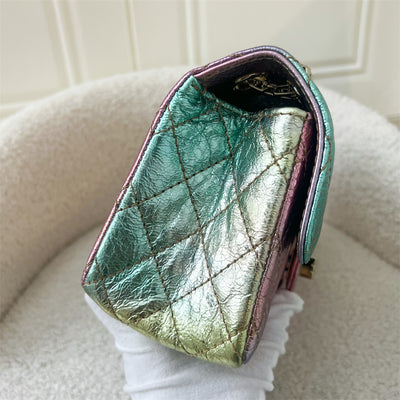 Chanel Mini 2.55 Reissue Flap in 20A Rainbow Metallic Distressed Calfskin LGHW