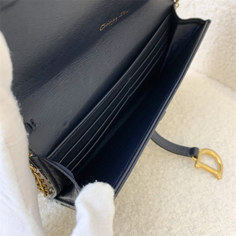 Dior Saddle 2-in-1 Long Wallet with Chain in Oblique Canvas AGHW