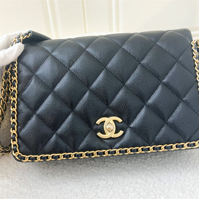 Chanel 22B Medium (25cm) Seasonal Chain Flap in Black Caviar GHW