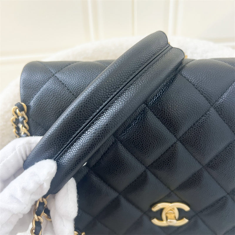 Chanel 22B Medium (25cm) Seasonal Chain Flap in Black Caviar GHW